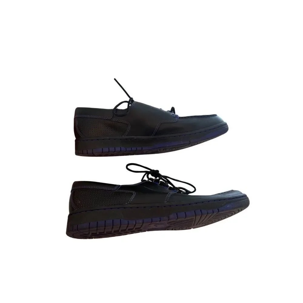 Nike Mens Black Purple Mad Jibe Leather Lace Up Perforated Boat Shoes Size 11